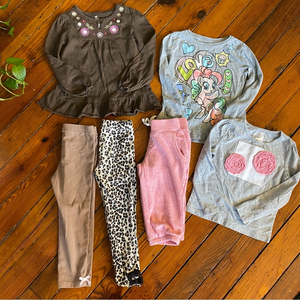 Bundle Size 4T Mix & Match 3 bottoms & 3 long sleeve tops